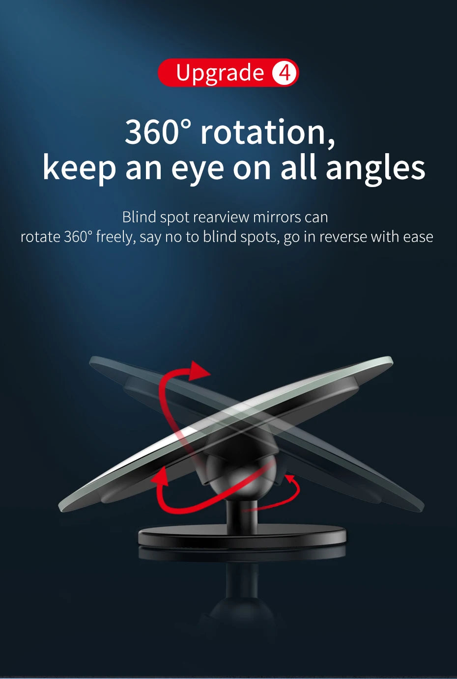 Baseus 360 Degree Universal Blind Spot Mirror For Car HOT Sale Frameless Wide Angle Telescopic Inspection Parking Mirror