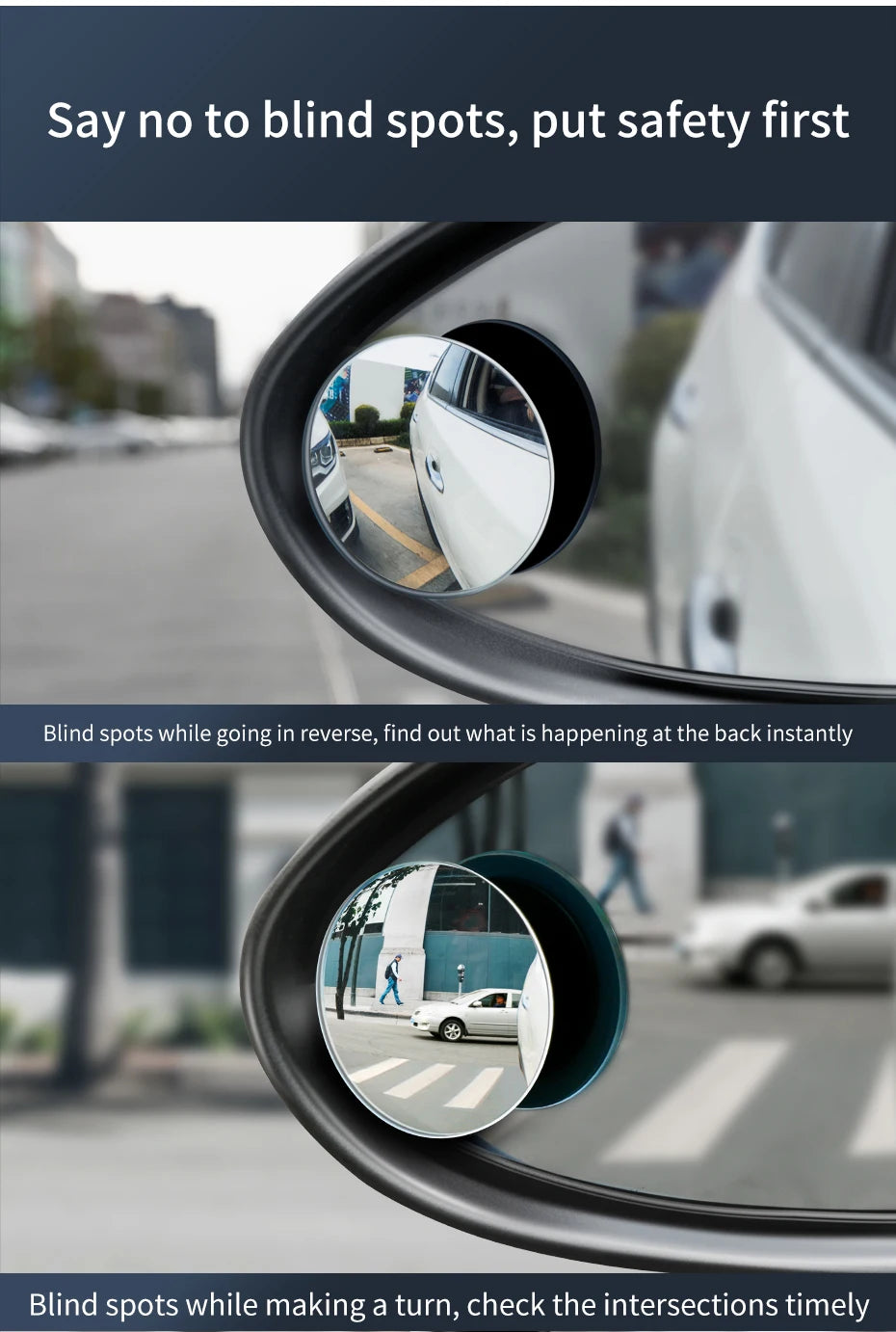 Baseus 360 Degree Universal Blind Spot Mirror For Car HOT Sale Frameless Wide Angle Telescopic Inspection Parking Mirror