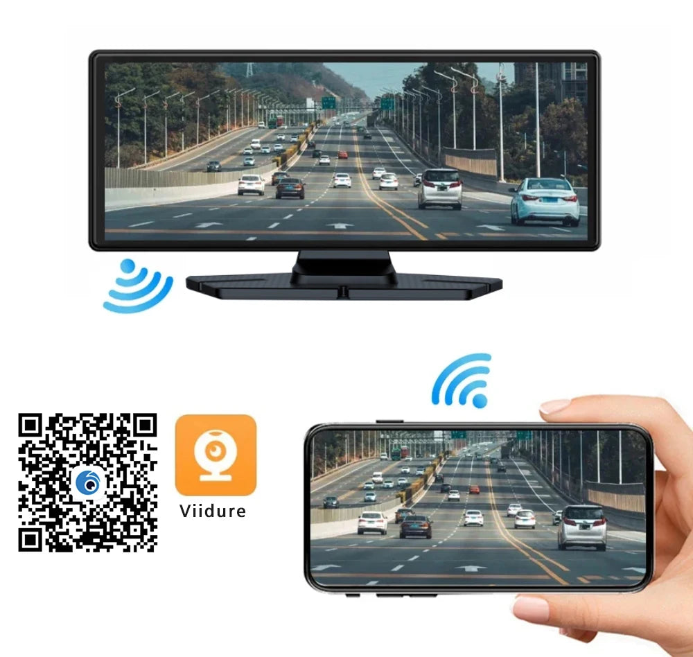 10.26" 4K Dash Cam Carplay Android Auto GPS 5G WIFI FM BT Car Dvr 360 ° Rotation Dual Lens Dashcam Truck Camera Drive Recorder