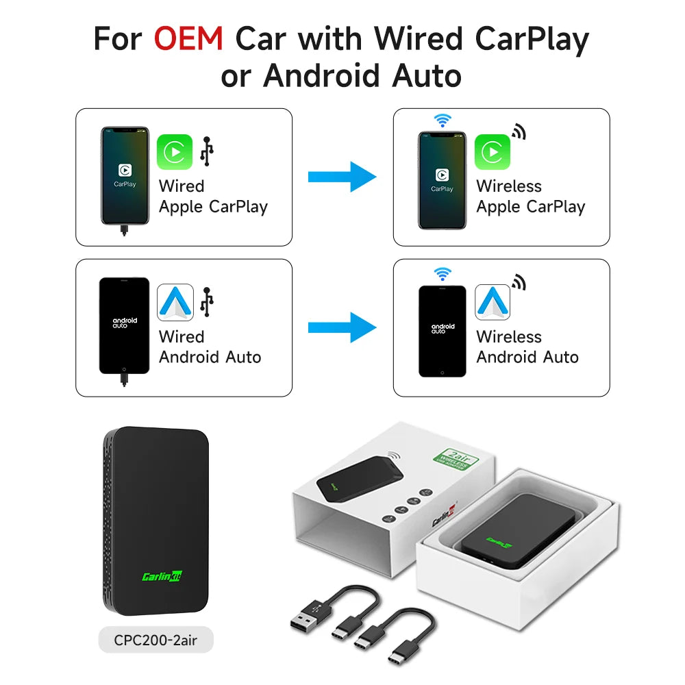 Carlinkit 5.0 4.0 3.0 Carplay Wireless Adapter Wired To Wireless Apple Car Play Box for Pioneer Sphda120 AVH- Android Multimedia