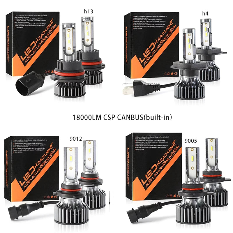 Heyword 26000lm 160W 1860 CSP chip 3000k/4300k/6000k/8000k Car LED Headlight h4 h7 h1 LED headlights 9005 H7 h11 led light