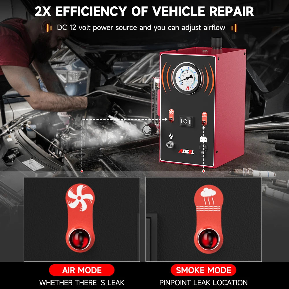 ANCEL S300 Car Smoke Leak Detector Turbo 12V with Pump EVAP Pipe Leak Locator Smoke Generator Diagnostic Tool for Car Motorcycle
