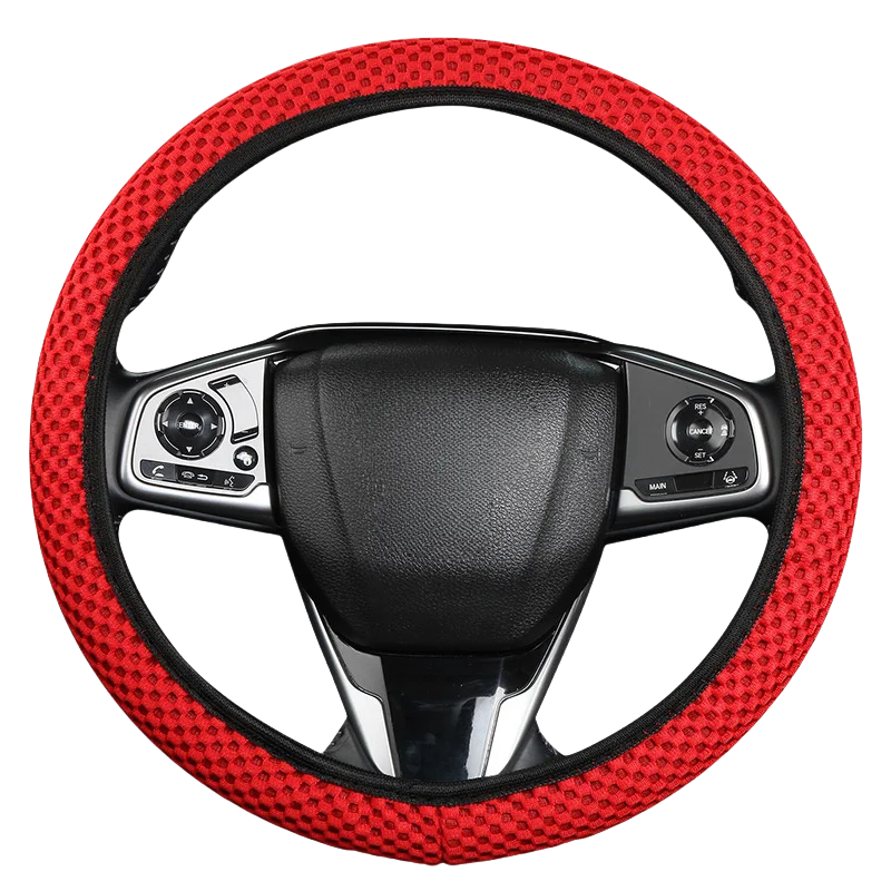 Summer Four Seasons Breathable Massage Comfortable Mesh Cloth Car Steering Wheel Cover Car Accessories For All Cars