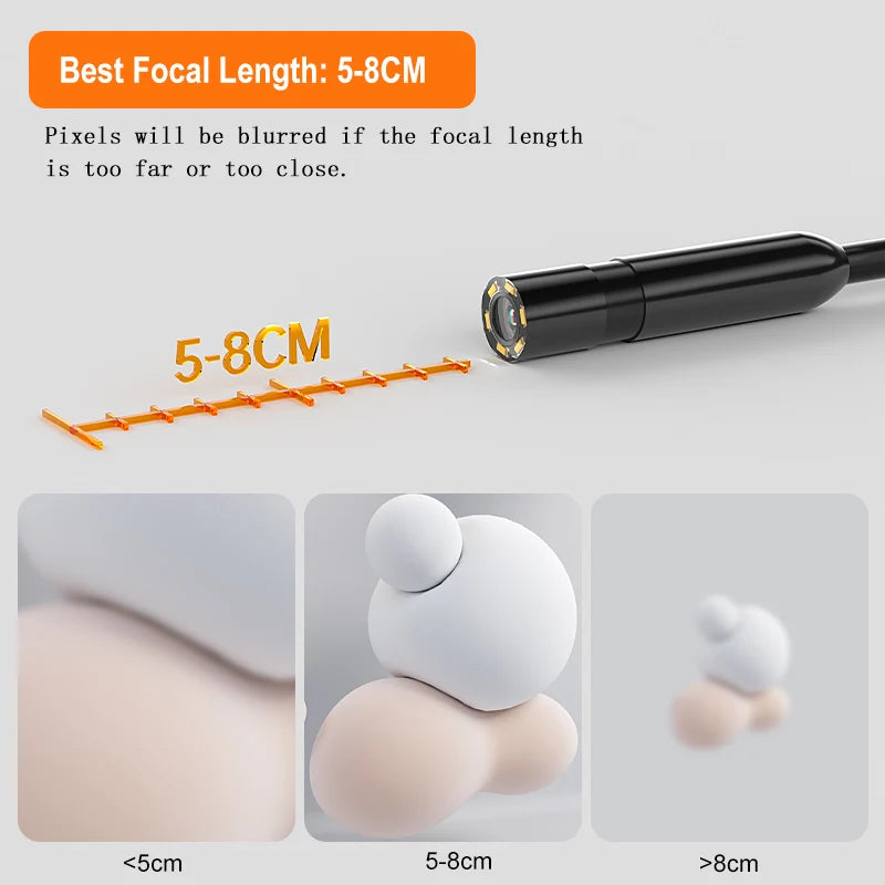 Industrial Endoscope Camera 4.3Inch Screen HD1080P USB 8MM Lens 8 LEDs 1M-100M Car Pipe Inspection Borescope Camera Waterproof