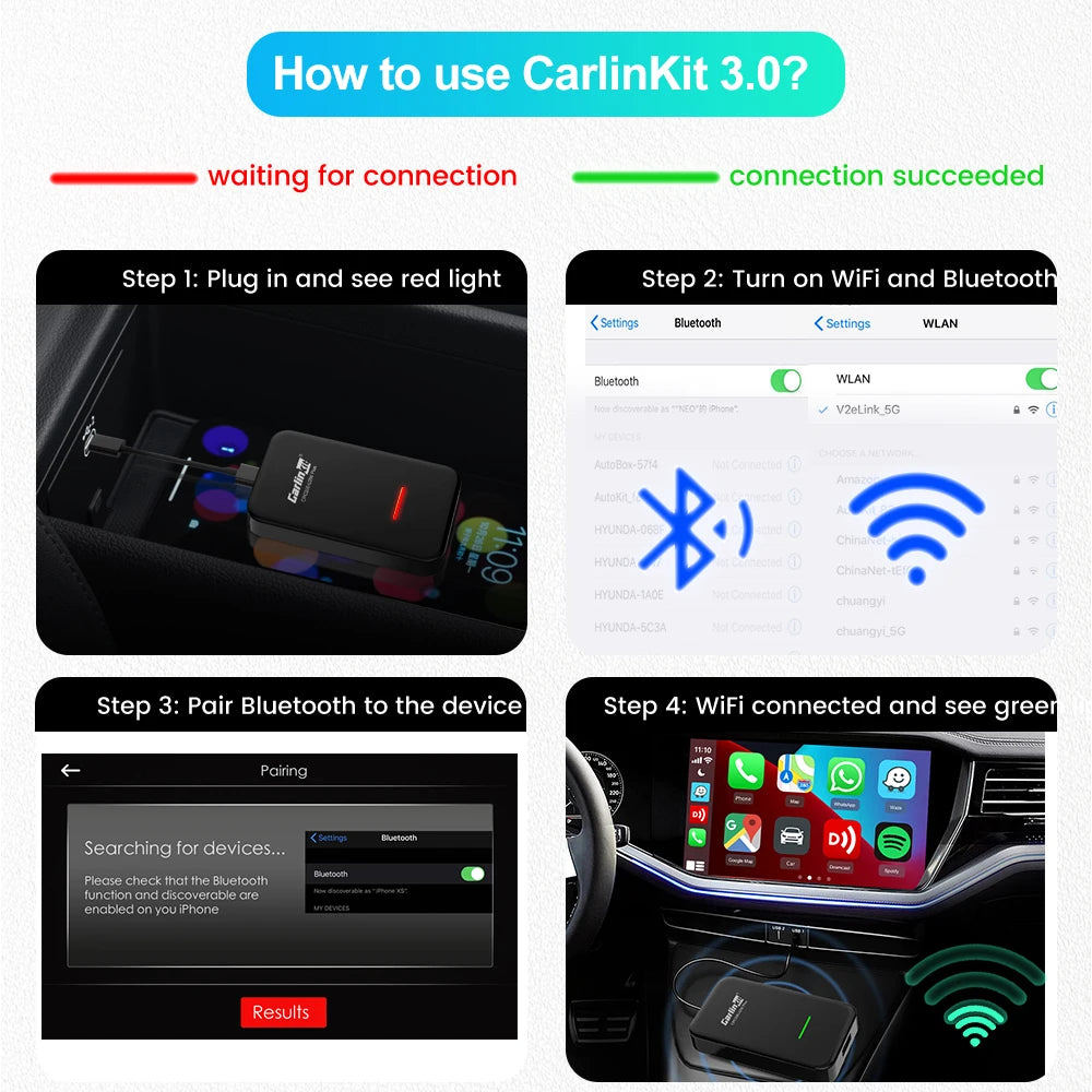 Carlinkit 5.0 4.0 3.0 Carplay Wireless Adapter Wired To Wireless Apple Car Play Box for Pioneer Sphda120 AVH- Android Multimedia