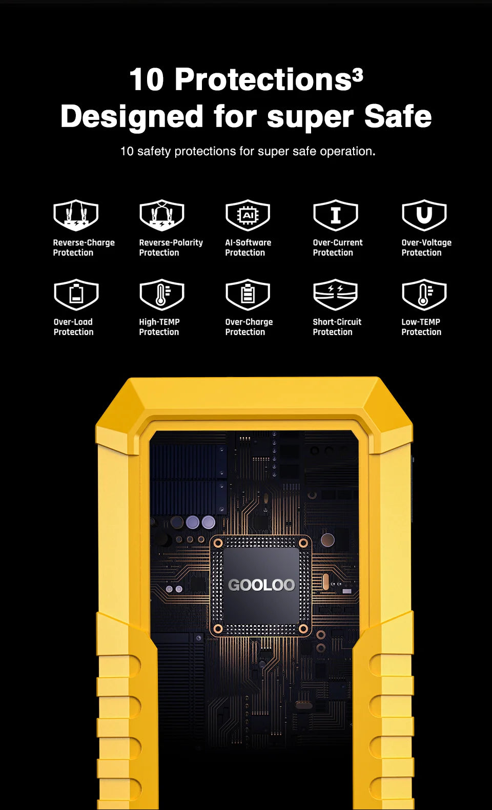 GOOLOO 4000A Start Power Bank 26800mAh Jump Starter Car Booster External Battery 12V Starting Device for Petrol Diesel Powerbank