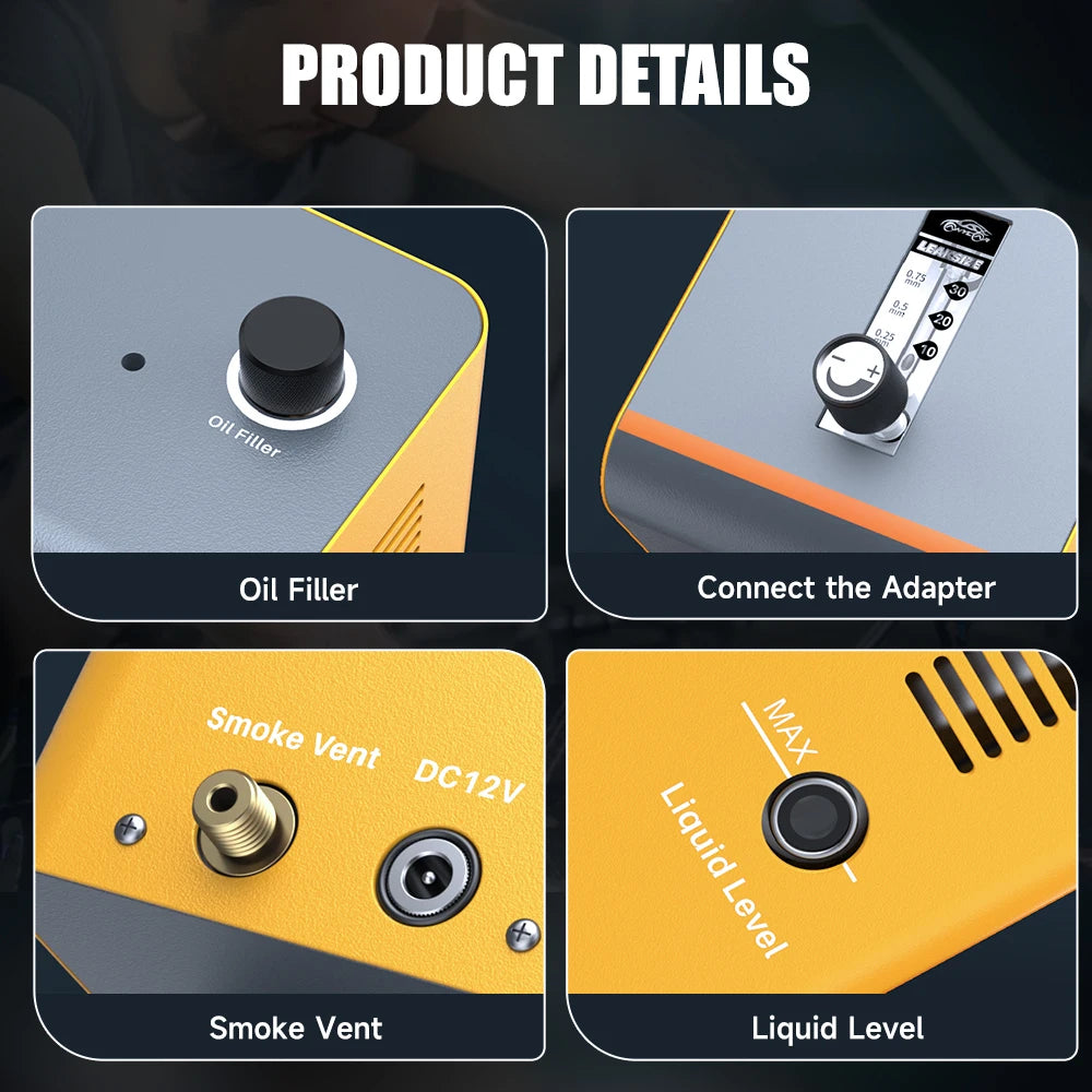 FOXWELL SD201 12V Car Smoke Leak EVAP Smoke Leak Tester Machine Vacuum Fuel Pipe Oil Leakage Detector Auto Diagnostic Tools