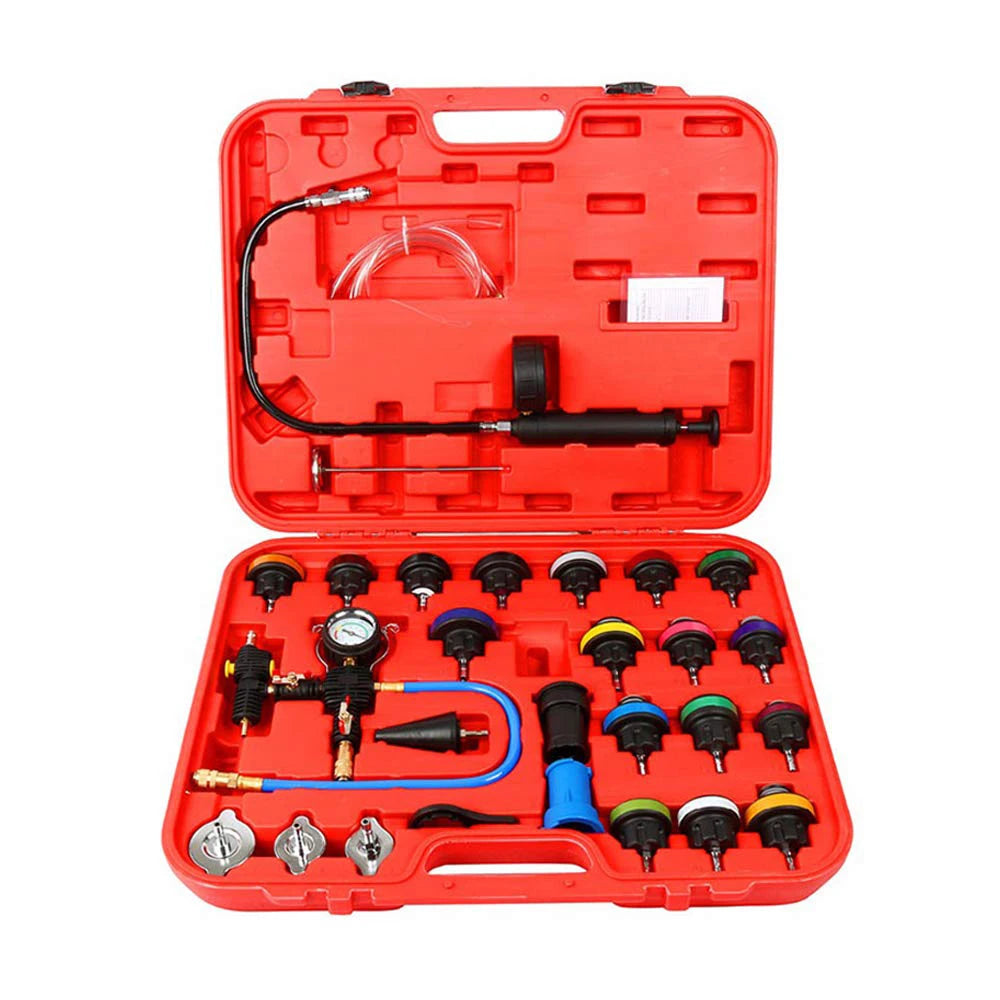 Podofo 28Pcs Universal Radiator Pressure Tester Set Vacuum Type Cooling System Tester Water Tank Leak Detection Detector Tool