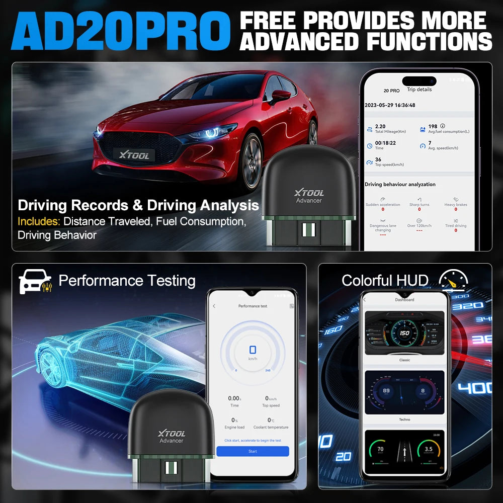 XTOOL AD20PRO OBD2 Code Reader Full System Car Diagnostic Tool Oil Reset & Battery Test AD20 pro OBD2 Bluetooth Scanner