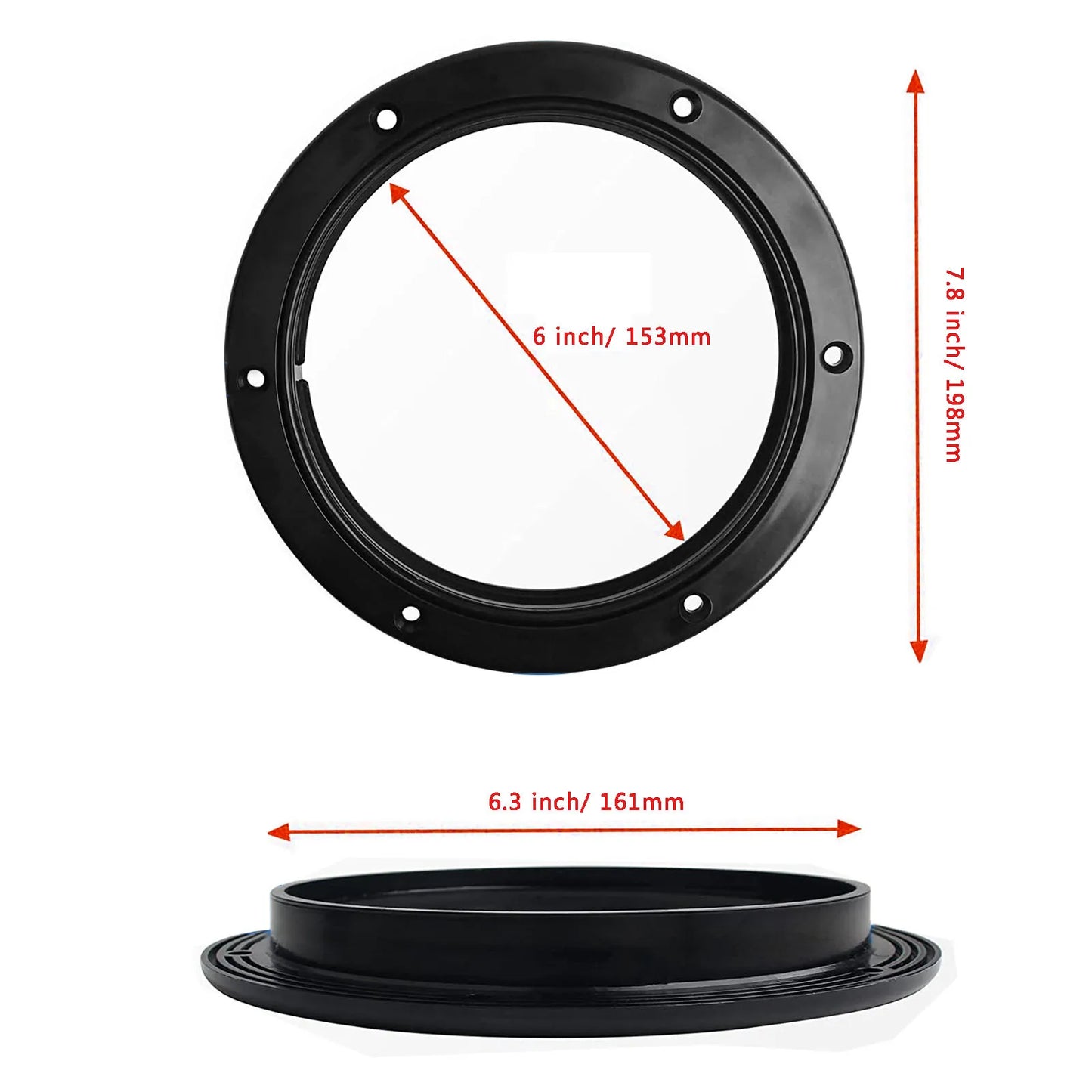4/6/8 Inch ABS Plastic Round Deck Inspection Plate Hatch Cover Deck Plate Non Slip for Marine RV Yacht Boat Accessories White