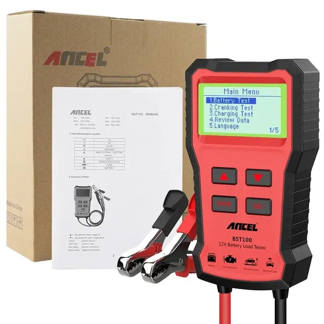 ANCEL BST100 Car Battery Tester 12V Battery Analyzer Multilingual Cranking Charging Circut Test Auto Diagnostic Tools PK BM550