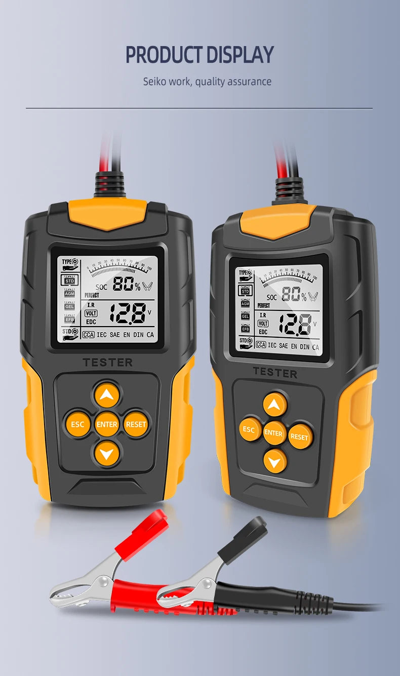 Digital Car Battery Analyzer Diagnostic Tool CCA Internal Resistance Tester Charging Scanner Car Battery Tester Capacity 12V 24V