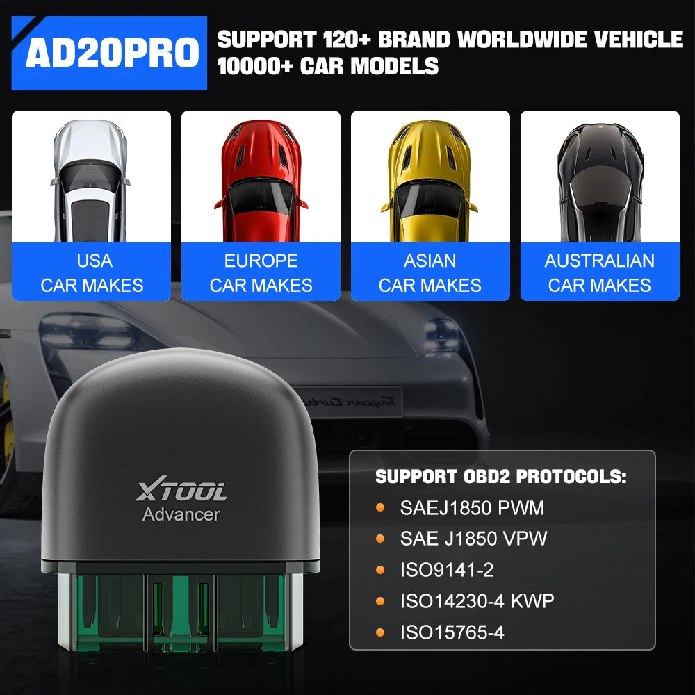 XTOOL AD20PRO OBD2 Code Reader Full System Car Diagnostic Tool Oil Reset & Battery Test AD20 pro OBD2 Bluetooth Scanner