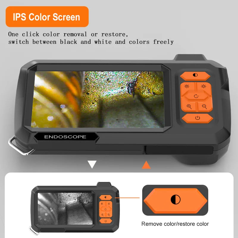 Industrial Endoscope Camera 4.3Inch Screen HD1080P USB 8MM Lens 8 LEDs 1M-100M Car Pipe Inspection Borescope Camera Waterproof