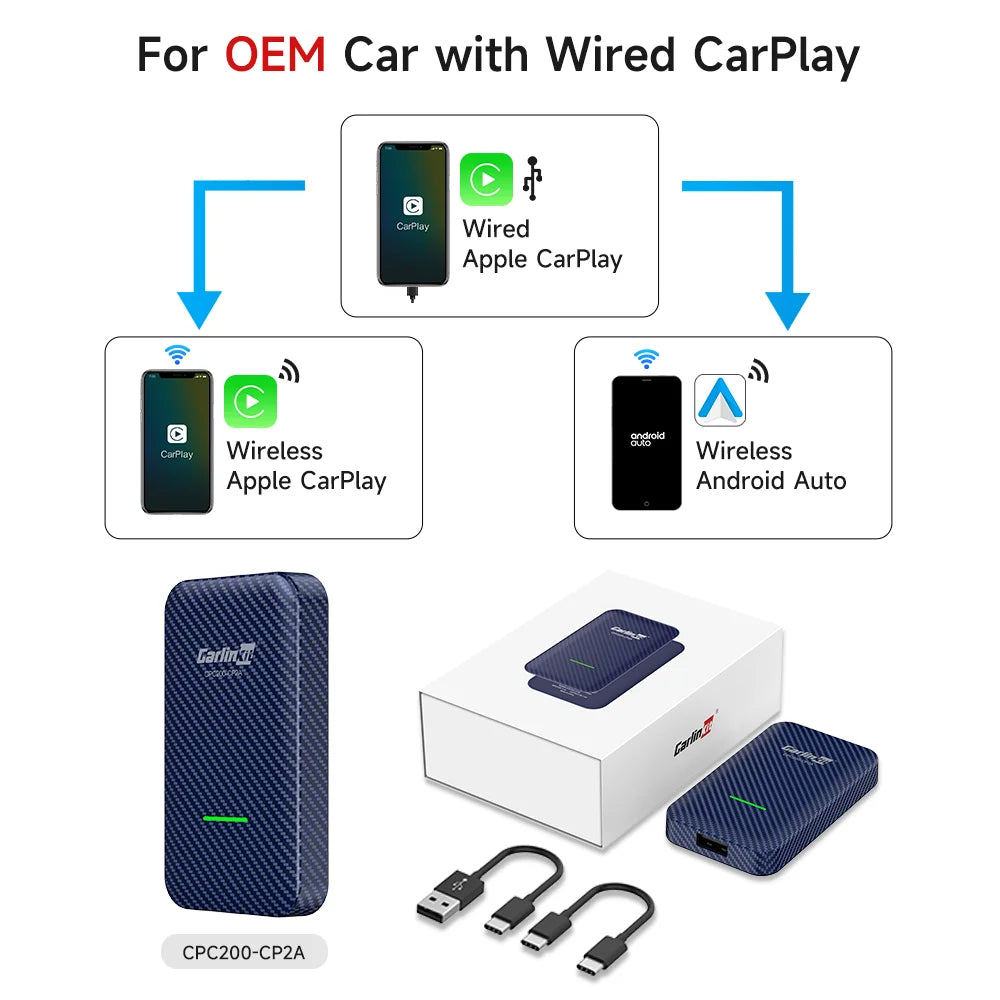 Carlinkit 5.0 4.0 3.0 Carplay Wireless Adapter Wired To Wireless Apple Car Play Box for Pioneer Sphda120 AVH- Android Multimedia