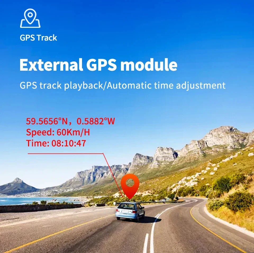 10.26" 4K Dash Cam Carplay Android Auto GPS 5G WIFI FM BT Car Dvr 360 ° Rotation Dual Lens Dashcam Truck Camera Drive Recorder