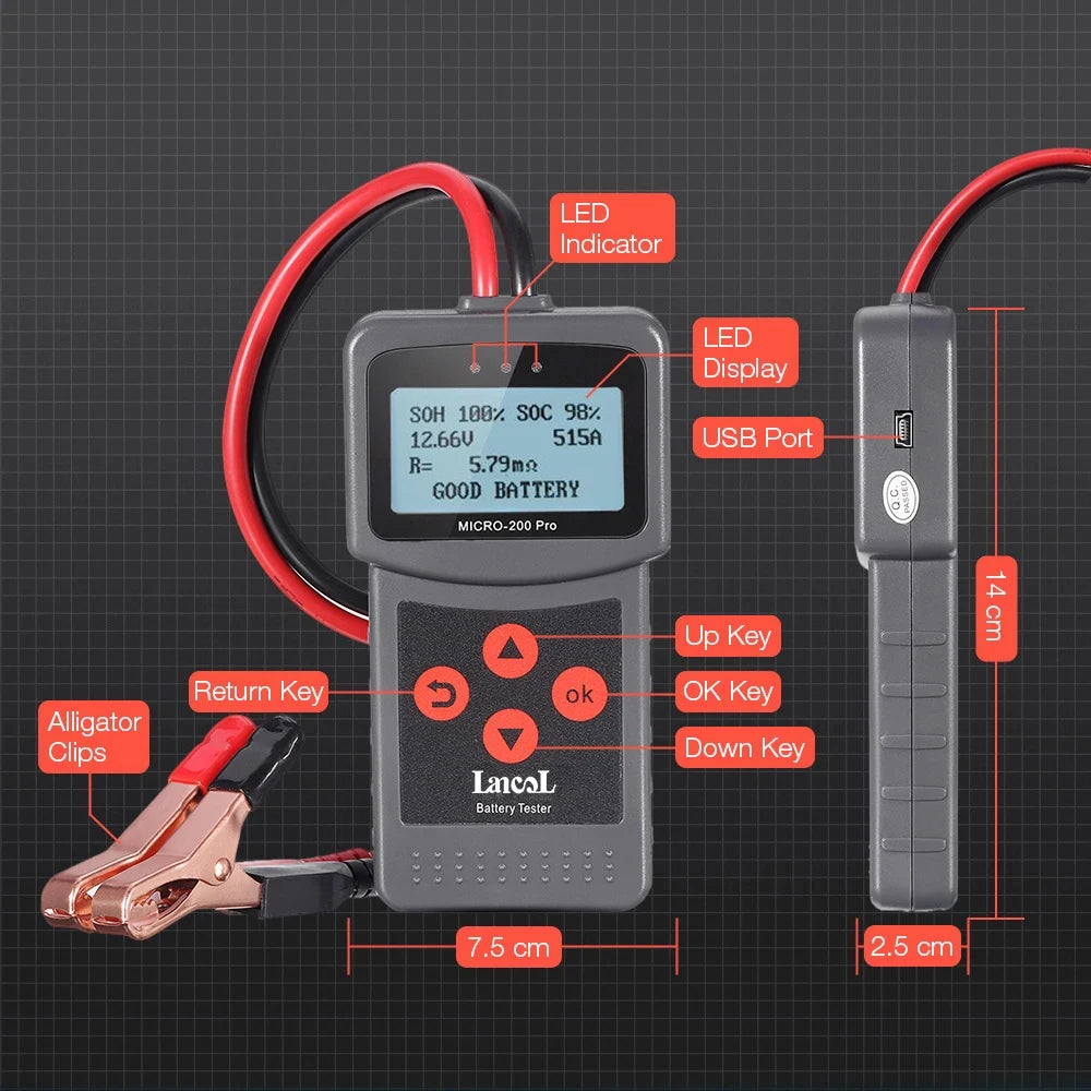Lancol Micro200Pro  12v Battery Capacity Tester Car Battery Tester For Garage workshop Auto Tools  Mechanical