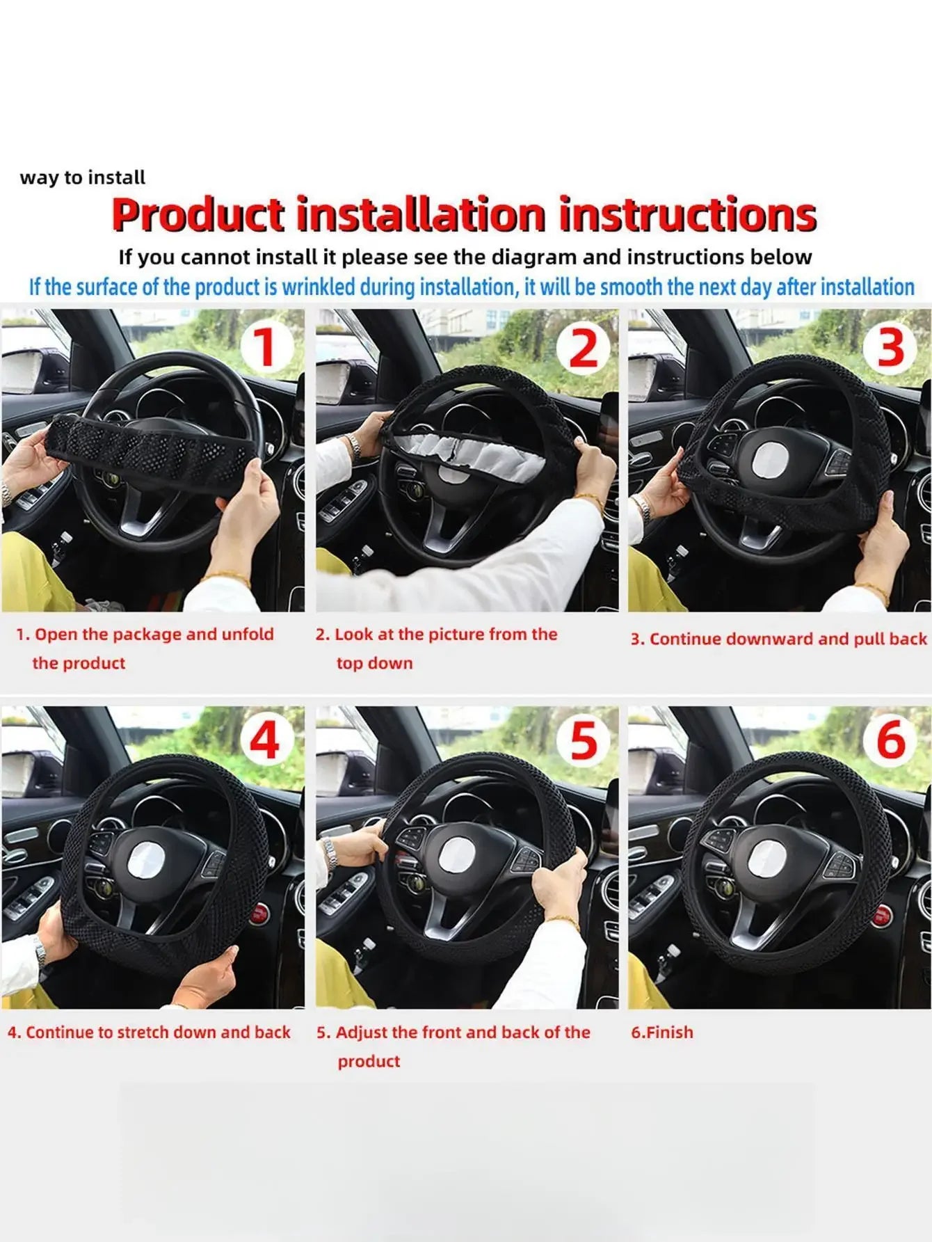 Summer Four Seasons Breathable Massage Comfortable Mesh Cloth Car Steering Wheel Cover Car Accessories For All Cars