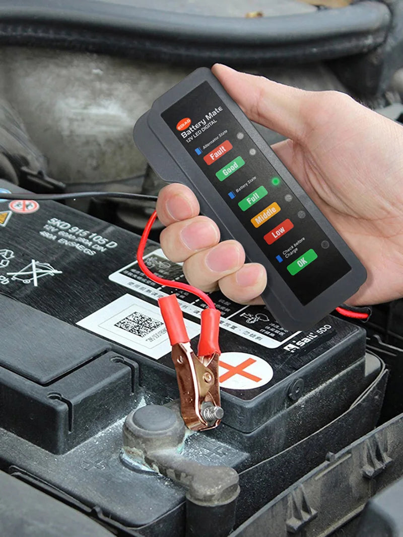 Mini 12V Car Battery Tester Digital Alternator Tester 6 LED Lights Display Car Diagnostic Tool Auto Battery Tester Analyzer