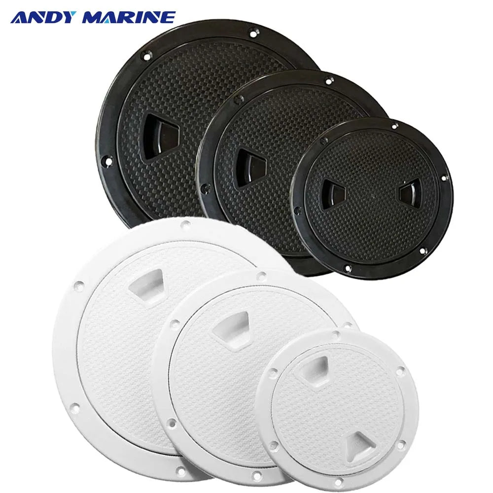 4/6/8 Inch ABS Plastic Round Deck Inspection Plate Hatch Cover Deck Plate Non Slip for Marine RV Yacht Boat Accessories White