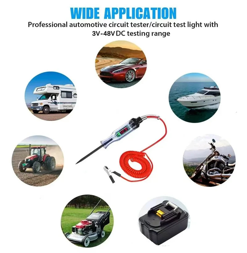Car Truck Voltage Circuit Tester 6V 12V 24V  Auto Car Diagnostic Probe Test Pen Light Bulb Electric Measuring Pen Repair Tools