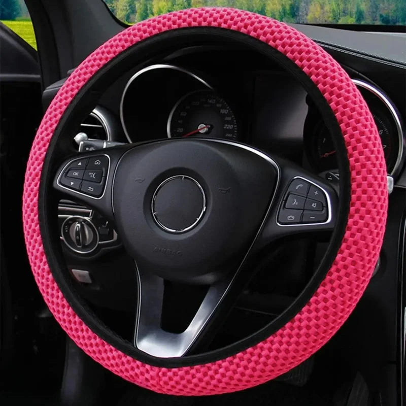 Summer Four Seasons Breathable Massage Comfortable Mesh Cloth Car Steering Wheel Cover Car Accessories For All Cars