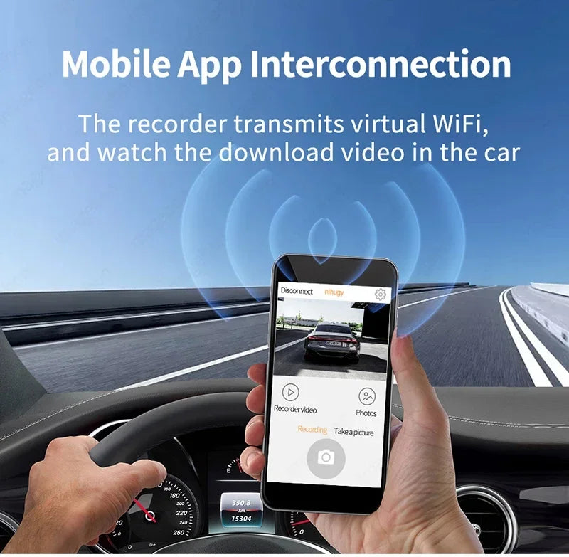 4K Car Rearview Mirror Dash Cam Wireless CarPlay Android Auto GPS Night Vision Video Camera Loop Recording 5G WiFi Parking Mode