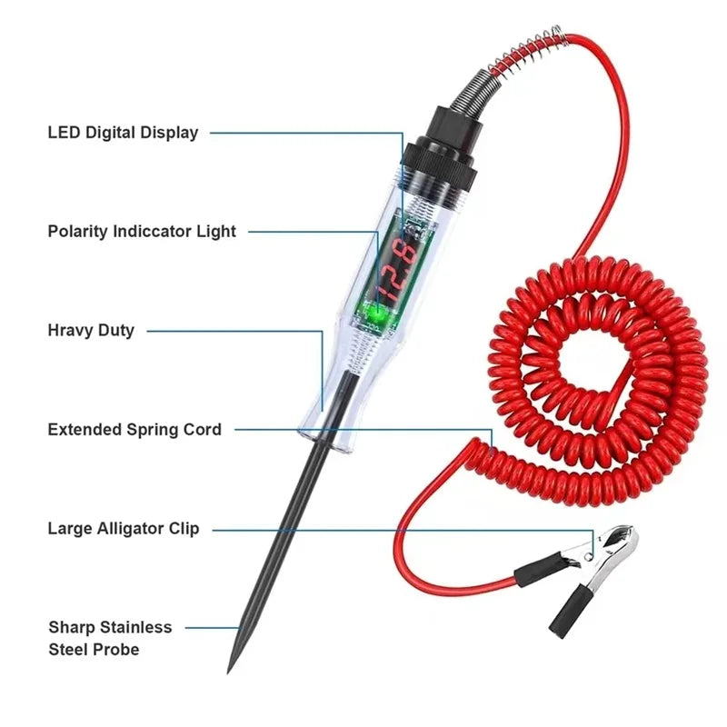 Car Truck Voltage Circuit Tester 6V 12V 24V  Auto Car Diagnostic Probe Test Pen Light Bulb Electric Measuring Pen Repair Tools