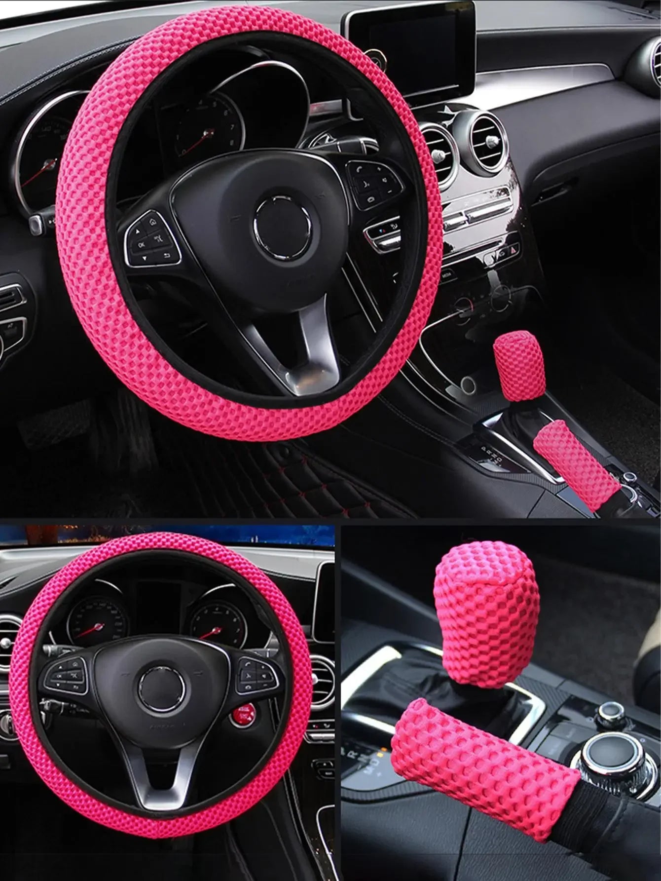 Summer Four Seasons Breathable Massage Comfortable Mesh Cloth Car Steering Wheel Cover Car Accessories For All Cars