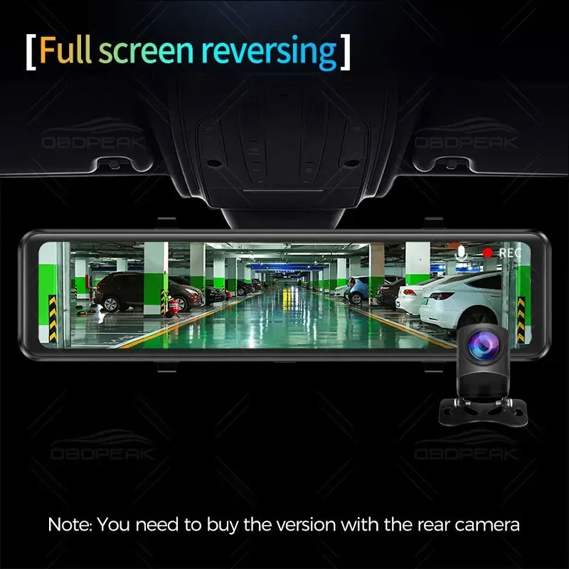 K4 11.26 Inch Carplay & Android Auto 4K 2160P Wifi Dash Cam Rearview Mirror Car DVR GPS Navigation Video Recorder Dual Lens