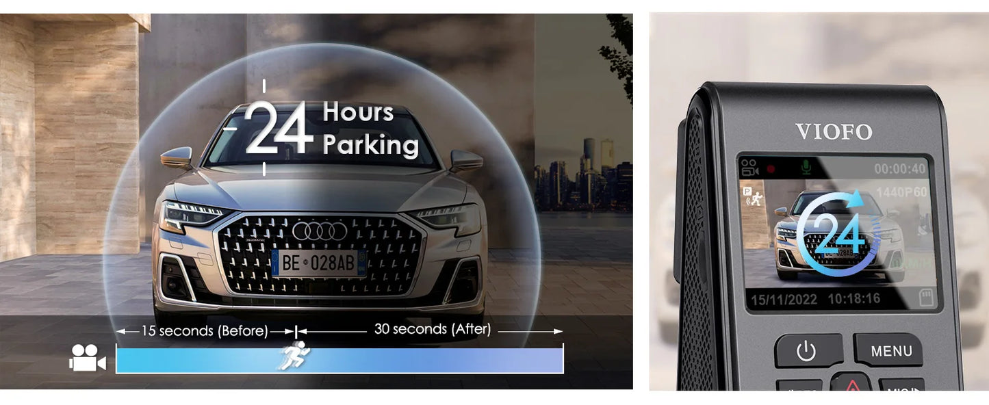 VIOFO A119 V3 2K 60fps Car Dash Cam Super Night Vision Quad HD 2560 * 1600P Car DVR with Parking Mode G-sensor optional GPS