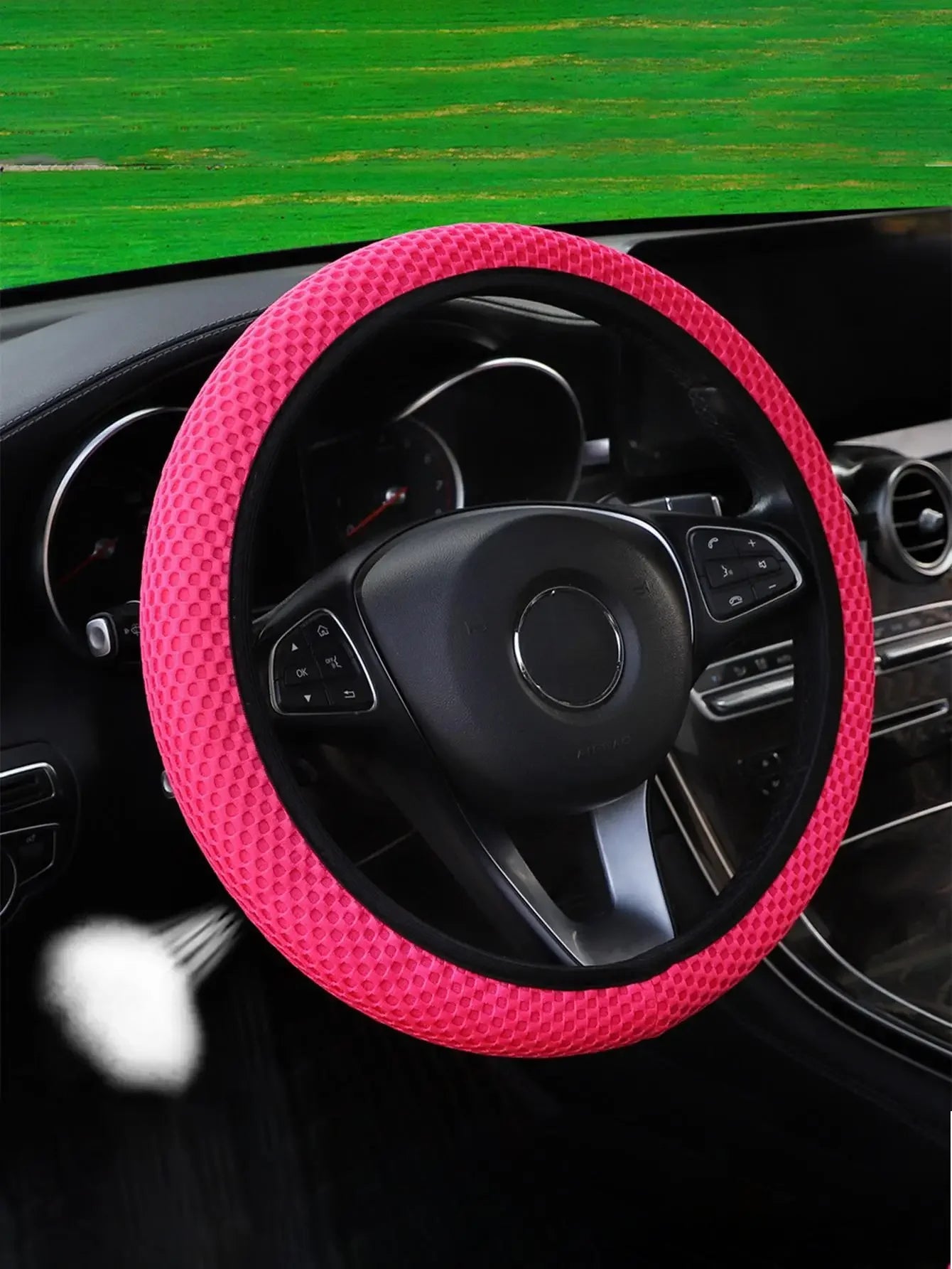 Summer Four Seasons Breathable Massage Comfortable Mesh Cloth Car Steering Wheel Cover Car Accessories For All Cars