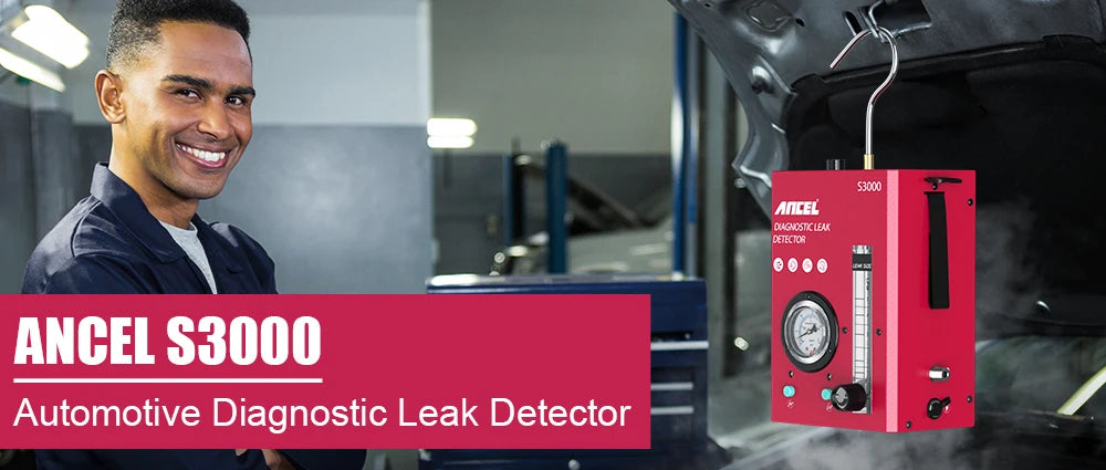 ANCEL S3000 Car Smoke Leak Detector With Air Pump 12V EVAP Diagnostic Tool Vacuum Tester Fuel Pipe Leakage Locator for Motocycle