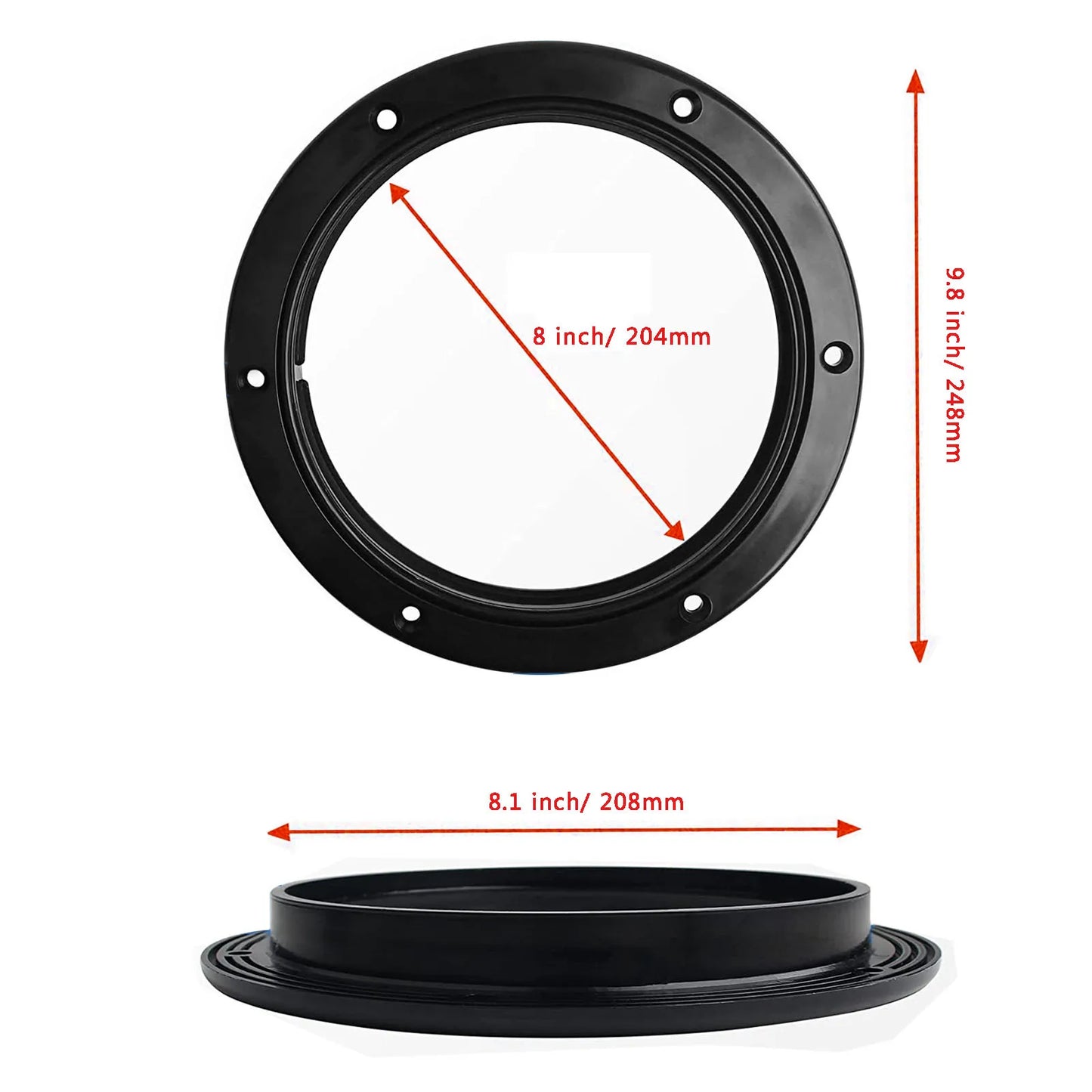 4/6/8 Inch ABS Plastic Round Deck Inspection Plate Hatch Cover Deck Plate Non Slip for Marine RV Yacht Boat Accessories White
