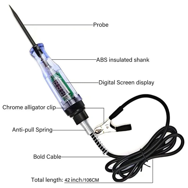 Car Truck Voltage Circuit Tester 6V 12V 24V  Auto Car Diagnostic Probe Test Pen Light Bulb Electric Measuring Pen Repair Tools