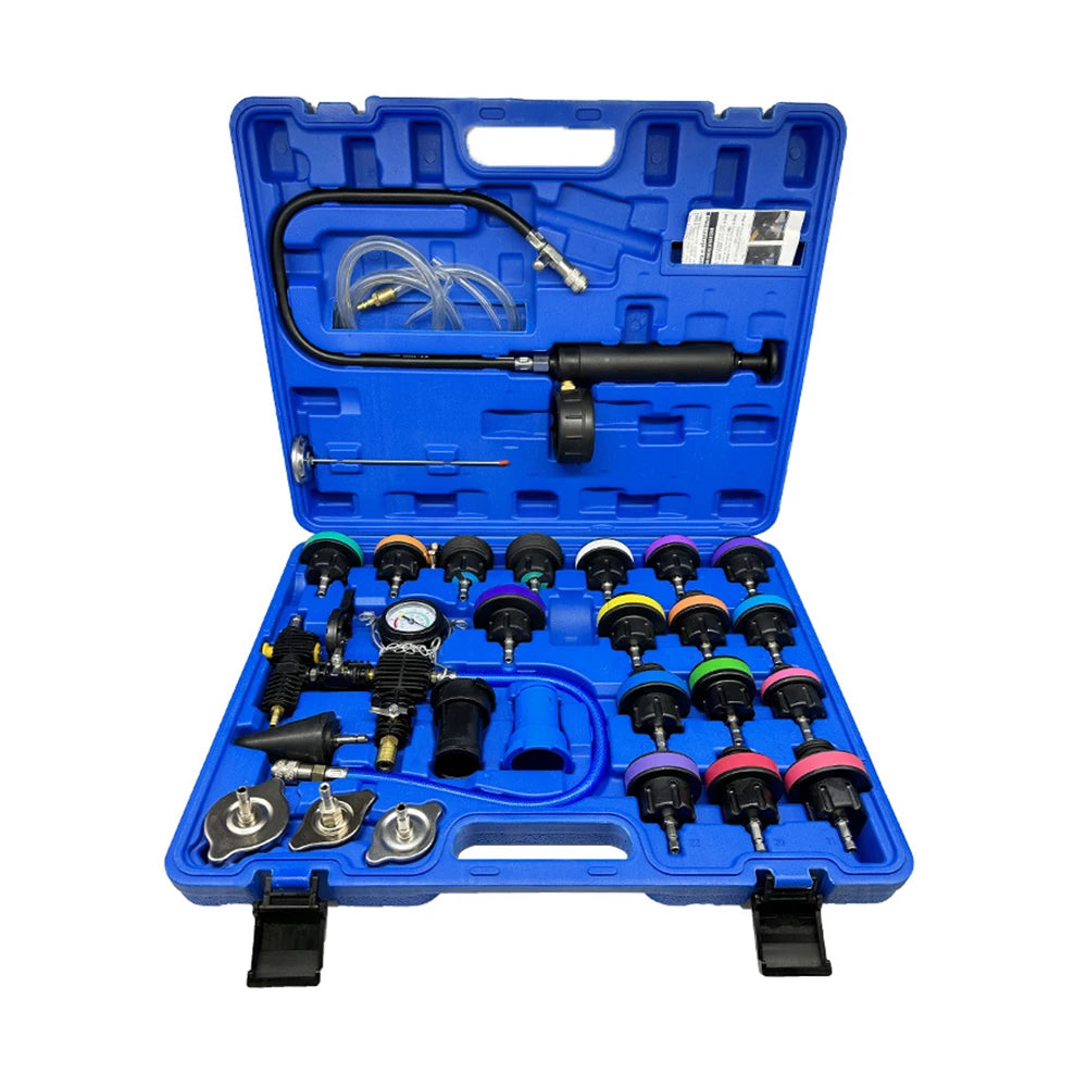 Podofo 28Pcs Universal Radiator Pressure Tester Set Vacuum Type Cooling System Tester Water Tank Leak Detection Detector Tool