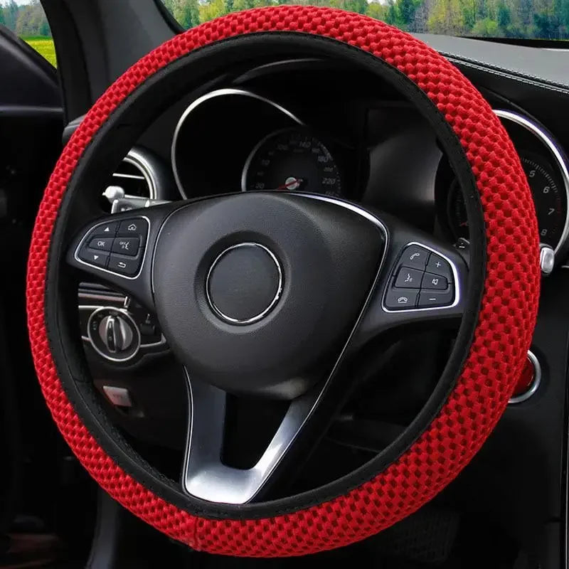 Summer Four Seasons Breathable Massage Comfortable Mesh Cloth Car Steering Wheel Cover Car Accessories For All Cars