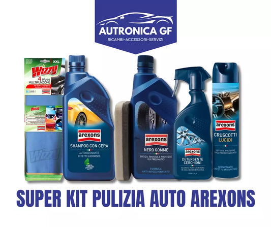 SUPER KIT PULIZIA AUTO Arexons+ 4 panni multifunzione